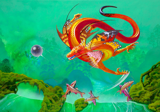 Asia XXX Fire Dragon Handfinished Print